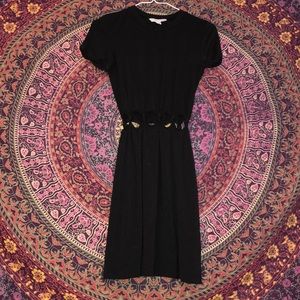 Adorable black tshirt dress with cutout waist